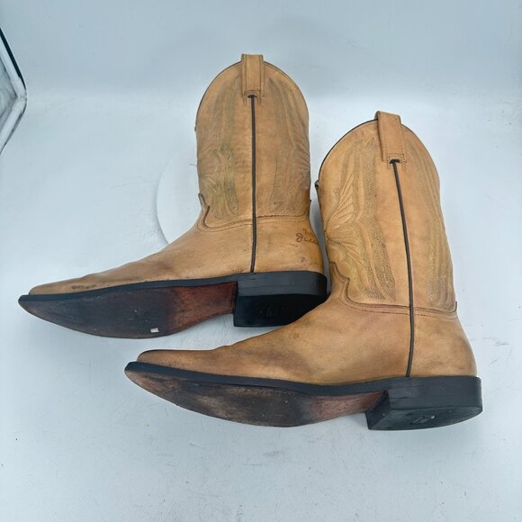 Botas Jaca Men Size MEX 28.5 EE US 10.5 Brown Leather Cowboy Western Boot - Picture 7 of 14